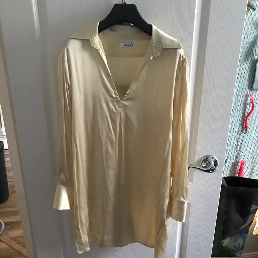 Cream Silk Dress with Pockets